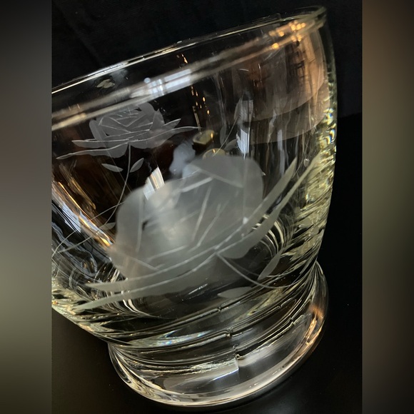 Vintage Etched Glass Ice Bucket-Bowl - Picture 4 of 6